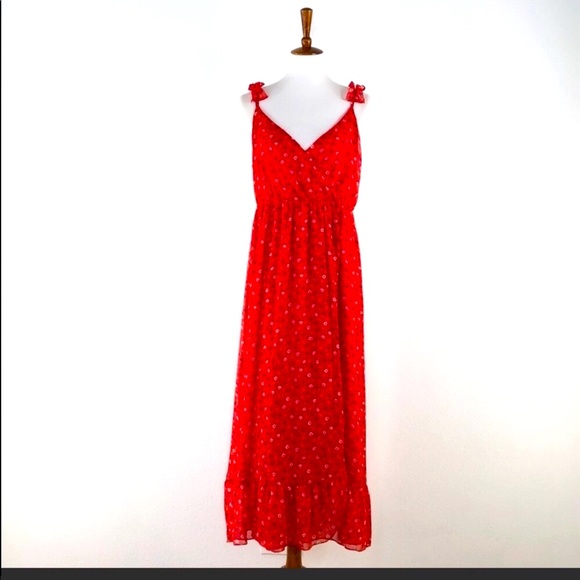 Madewell Dresses & Skirts - MADEWELL red ruffle maxi dress